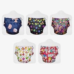SuperBottoms Cloth Diapers for babies - Cloth Diaper Combo Pack of 5 Freesize UNO- New Version| Reusable Cloth Diapers for babies 3M to 3Y | With 5 organic cotton inserts/pads-4