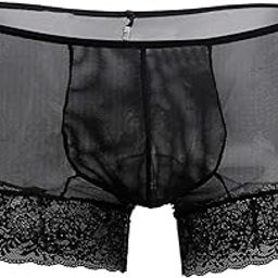 Men's Nylon Lace Full Coverage Boxer Brief-image-6