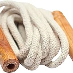 UG Sports Wooden Jumping Skipping Rope | Unisex | Brown Handle | White Rope | Exercise & Fitness & Workout | For Men & Women | (Lenght - 213 cm, Diameter - 1 cm)-image-12