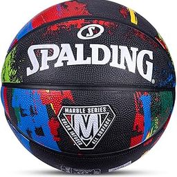 Spalding 8 Panel Marble Rubber Moulded Indoor/Outdoor Basketball with Butyl Bladder, Black, Size: 7 (Suitable for Practice/Match/Training) + Free Air Needle-image-12