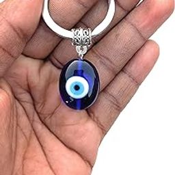 Evil Eye Keychain for car Men & Women Handmade Blue and Silver Color for Bike/Car Gifting with Key Ring Anti-Rust (Pack of 1) (Blue)-image-90