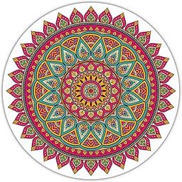 woopme Mandala Rangoli Floor Art Decor Diwali Sticker For Door Entrance Waterproof Printed Home Pooja Room Hall Multicoloured Pvc Vinyl Printed Stickers (L X H 30 X 30 Cms, Self-Adhesive)-picture-14
