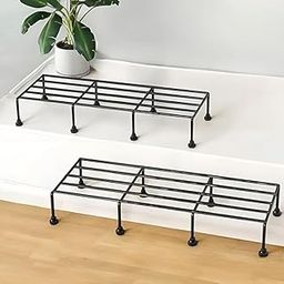 METALMAGIC HANDICRAFT Plant Stands (Set of 2) Plant Stand for Balcony Rust Proof Metal Plant Stand for Living Room with 7 Layer Coating (Rectangle Black)-image-24