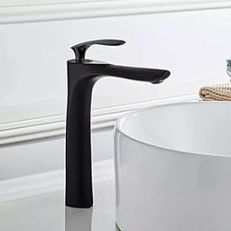 FLOWLET Wash Basin Taps | tap for wash Basin | Single Lever Pillar tap for wash Basin | Stainless Steel Hot & Cold Single Lever Faucet - 12 Inch Height (Black)-13