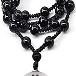 Dollar Sign Money Wealth Black And White Crystal And Cotton Dori Necklace Chain For Men And Women SMa202256-image-11