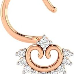 18KT Rose Gold and Diamond Nose Ring for Women-image-49