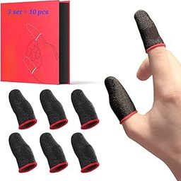 Finger Sleeve for Mobile Game (10 Pieces) Anti-Sweat Breathable Touch Screen Thumb Covers. Universal Fit- Adapts to different finger sizes for a snug and comfortable fit. Pack of 2 Pair.-32