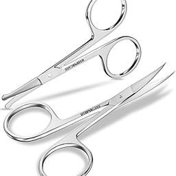 Utopia Care Professional Stainless Steel Eyebrow Scissors, Small Grooming Shears for Mustache, Beard, Eyelashes, Nose and Ear Hair Trimming, Silver-image-99