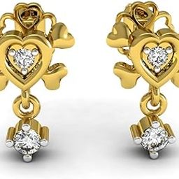 18KT Yellow Gold and Diamond Stud Earring for Women-image-84