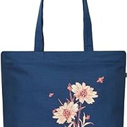 Ecoright Large Canvas Tote Bag for Women, Zipper Handbags for Women Inner Pocket for Shopping, Office & Daily Use-image-13