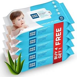 Mee Mee Soft Gentle Baby Wet Wipes (72 Wipes) Pack of 5 | Infused with Aloe Vera and Vitamin E | Paraben & Sulphate Free | Cleansing Wipes | Wipes Combo for Babies-21