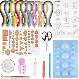 Beginners Handcraft Paper Strips Quilling Tools Kit, 19 Kinds Tools and 900 Strips Paper All-in-one-image-69