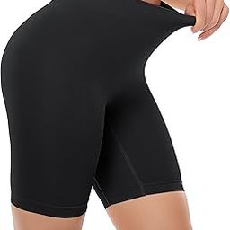 Women's Slip Shorts High Waisted Yoga Running Shorts Comfortable Smooth Seamless Boyshorts Panties for Under Dresses, Black, 3X-Large-image-16