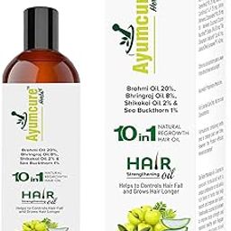 Ayumcure 1% Sea Buckthorn, 20% Brahmi Oil, 8% Bhringraj Oil, 2% Shikakai Hair Oil | Hair Strengthening, Controls Hair Fall and Grows Hair Naturally I 100ml |Men & Women-image-69