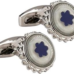 Iconic Star Emblem Formal Executive Cufflinks For Men (Silver)-picture-50
