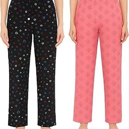 Womens Printed Pyjamas Pants,Womens Night Pants Pack of 2-image-92