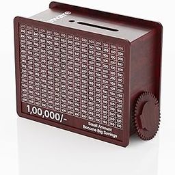 Eleware Wooden Money Piggy Bank for Kids & Adults, Coin Box with Carved Design, Saving Box, Gullak, Mini Bank, Donation Box, Piggy Bank with Numbers, Birthday Gift for Kids & Adults - Square-28