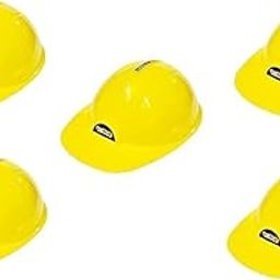 Super Toy Kids Hat - Soft Plastic Yellow Construction Hats - Perfect Construction Party Hats - Fancy Dress Safety Helmet - Ideal Construction Hats Accessory for Kids,Set of 5-picture-21