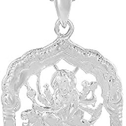 Brass Silver-Plated Vaishno mata Durga Sherawali Ma pendant Hindu spiritual Temple jewellery chain necklace for Men Women (SST4447PCOM)-image-89