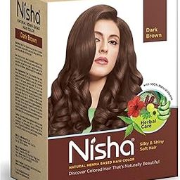 Nisha Henna Based Hair Color Dark Brown 60g Pack of 1, Henna Powder Hair Color Dye Brown Hair Colour-image-13