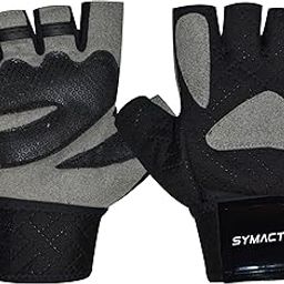 Amazon Brand - Symactive Microfiber Gym Training Gloves, Set of 2, X-Large, Warrior, Light Grey-63