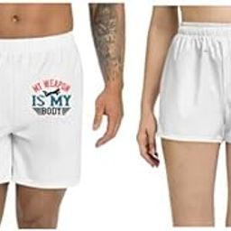 Unisex Regular fit 'Swimming | My Weapon is My Body' Polyester Shorts [Size S/28In to XL/40In]-image-78