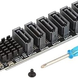 M.2 to SATA3.0, Expansion Card, 6 PortsSATA 3.0 Controller PCIe Expansion Card For ASM1166 Chip, Adapter Card PCIE3.0 X2 16Gbps, SATA3.0 6Gbps x 5 Support 6 SATA Devices-13