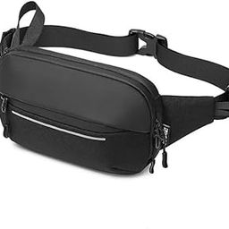 Waist Bags Pack Travel Handy Hiking Zip Pouch Document Money Phone Belt Sport Bag for Men and Women and Adult (Black)-image-4