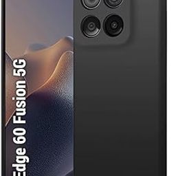 TheGiftKart Genuine Liquid Silicone Back Cover Case for Motorola Moto Edge 60 Fusion 5G | Soft Micro-Fibre Lining Inside | Camera Protection Bump | Shockproof Back Cover Case (Silicone, Black)-95