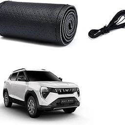Stylish Car Steering Cover (Black Color) Soft Artificial Leather Braid Suitable for Mahindra XUV 3XO-image-9