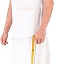 Men's Traditional Cotton Dhoti with Gold Zari Border, White, 4 Meters, Festive and Ethnic Wear-picture-52