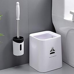 Maharaj Mall Wall Mounted Washroom Toilet Brush Plastic Holder Stand with Cleaning Tools Pack of 1-image-20