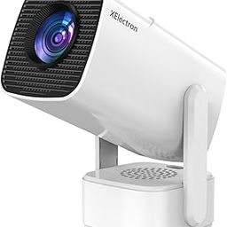 XElectron Techno Android 13 Smart Projector, 2X Brighter, 4X Louder, Remote Focus, 1080P & 4K Support, Rotatable Design, Auto & 4D Keystone with Netflix, Prime, YouTube, etc, WiFi 6 & BT, 720P Native-13
