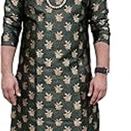 Men New Look Gold Leaves Jacquard Kurta & Churidar Set with 6 colour-image-53