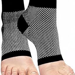 Compression Socks Open Toe | Bamboo Compression | Ecosync | Nano Socks for Men Neuropathy | Black | Plantar Fasciitis | Arch Support | Foot & Ankle Swelling | Heel Pain | Injury Recovery-11