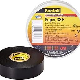Scotch 3M Super33+ Vinyl Electrical Tape (Black, 3/4 Inch x 66 Inch)-12