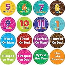 SVM CRAFT® Baby Milestone Colourful Infant Milestone Stickers | Newborn Stickers | Month Stickers for Girl or Boy | Neutral Stickers | Newborn Monthly Milestone Stickers (Set of 24)-image-10