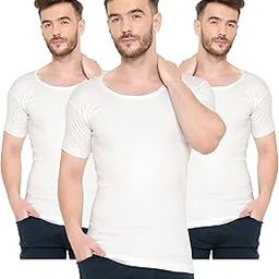 100% Pure Cotton Men Interlock Half Sleeves Round Neck Thick White Vest | Modern White Baniyan for Men | Dailywear Vest | Pack of 3/5-image-45