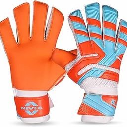 Nivia Blaze Synthetic Goalkeeper Gloves for Men & Women, Positive Roll Hybrid Cut, Extra Grip (Orange/Black), Medium-image-81