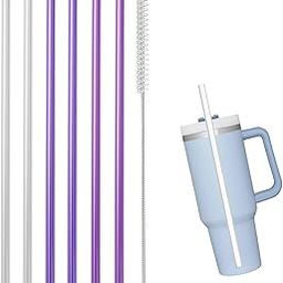YUISI 6Pcs Reusable Silicone Straws with Cleaning Brush, Heat/Cold Resistant Straw Kit for Tumblers (30/40oz), Yeti, Hydro Flask & Stanley Cups (Multicolor)-image-57