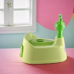 Nabhya Toilet Trainer Baby Potty Seat Cartoon Face with Removable Tray & Closing Lid (Green)-picture-43
