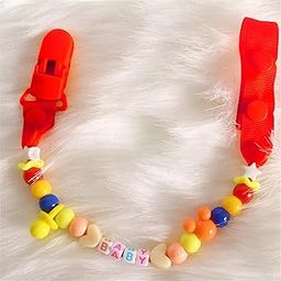 FunBlast Nipples Children Holder Pacifier Clip - Adjustable New Baby Beads Chain Rope Dummy Teether Holders Leash for 0+ Months Babies, Newborn, Toddlers (Red)-picture-17