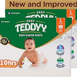 TEDDYY Baby Easy Large Diaper Pants 124 Count (Pack of 2), 9-14 kgs, 10 hrs Leak Protection, Anti - Bacterial-image-64