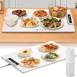 MelodySusie Full Surface Heating Food Warmer Electric Plate with 3 Temperature Settings, Rollable Silicone Hotplate, Electric Warming Mat for Dining Table Trays, Portable Heater Tray-image-36