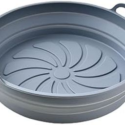 NAIDEV Silicone Basket for Hot Air Fryer, Non-Stick | Foldable Basket Air Fryer Liners with Ear Handles | Silicone Pot Bowl Baking Tray Oven/Microwave Accessories Easy Cleaning | (Grey)-image-60