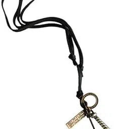 m men style Religious Lord Pawanputra Hanuman Gada Grey Metal, Leather Pendant Necklace Chain For Men And Women-picture-11