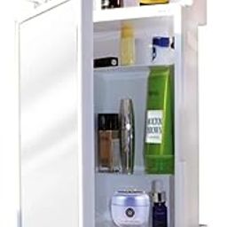 MR Kitchens (Device Plastic White Bathroom Mirror Cabinet Rich Look Mirror Shelves Organizer Shelf Mirror Wall Mounted Hanging Bathroom Mirror Cabinet for Wash Basin-image-9