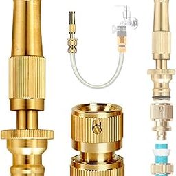 TBOOM Brass Water Spray Nozzle - Adjustable High-Pressure Nozzle for 1/2" Hose Pipe-image-65