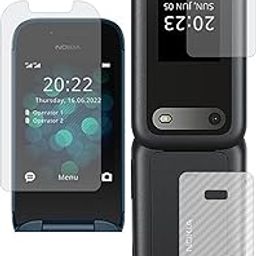 Matte Screenguard & Carbon Fiber Back Skin, Flexible Fiber Material Not A Glass, Front & Back Impossible Screen Guard For Nokia 2660 Flip for Cellphone-26