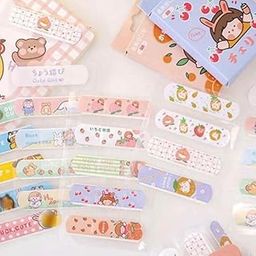 KidsZeeNie® Cute Cartoon Waterproof Bandage Stickers | Self-Adhesive Printed First Aid Wraps For Kids & Children | Non-Toxic, Elastic, Fabric Finger Bandaids – 5pcs Random Styles-13